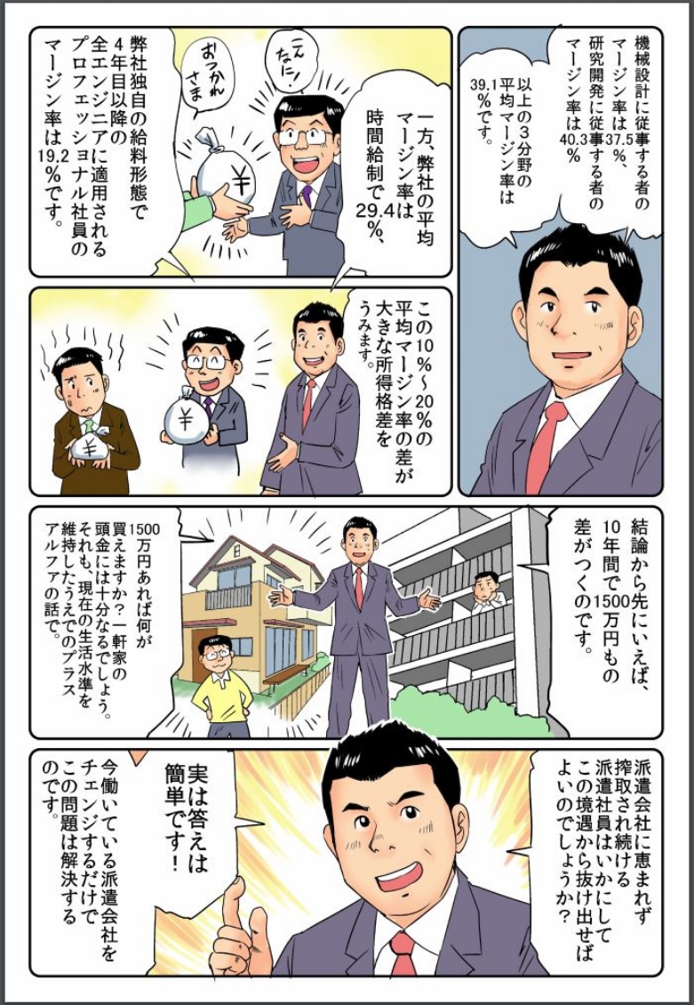 一般的な派遣会社のマージン率との比較